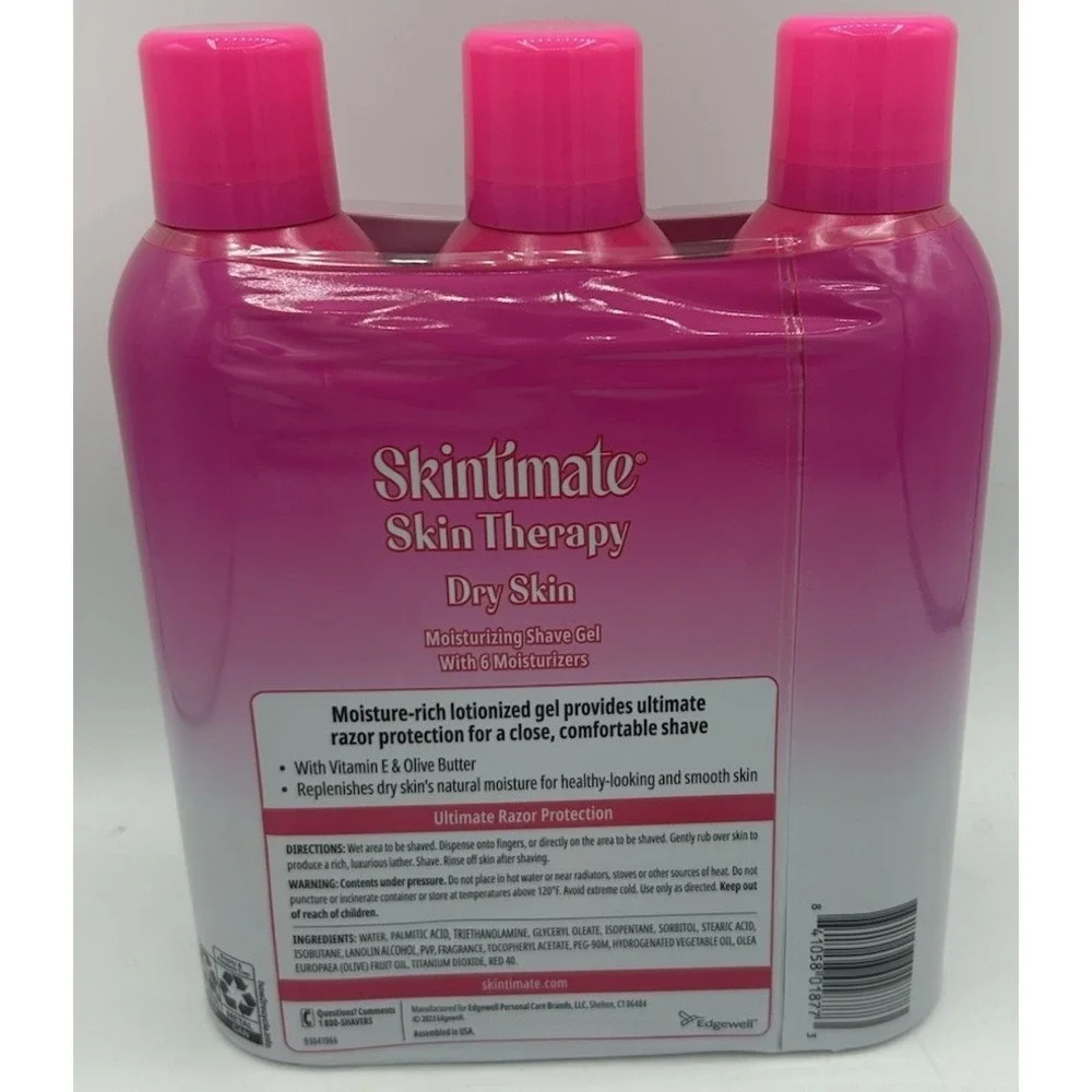 Skintimate Shaving Gel Skin Therapy Dry Skin Moisturizing For Women's 3 Pack NEW